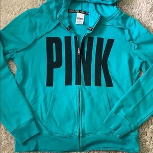 PINK full zip down sweatshirt